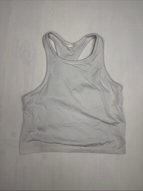 lululemon athletica White Ribbed Racerback Crop Tank